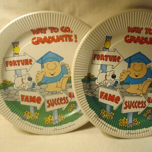 1982 American Greetings Ziggy 9" Party Plates - Graduation - Brand New lot of 13